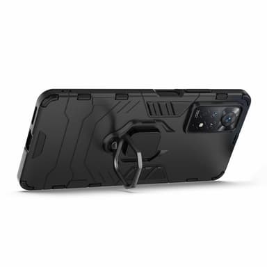 SKALO Xiaomi Redmi Note 11 Pro Armor Hybrid Metallring skal - Svart