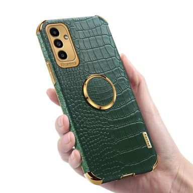SKALO Samsung A04s 4G Krokodil Guldkant Skal - Grön