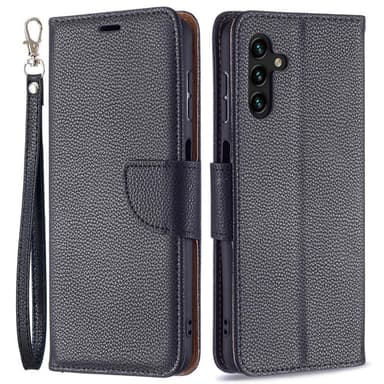 SKALO Samsung A04s 4G Premium Litchi Plånbok - Svart
