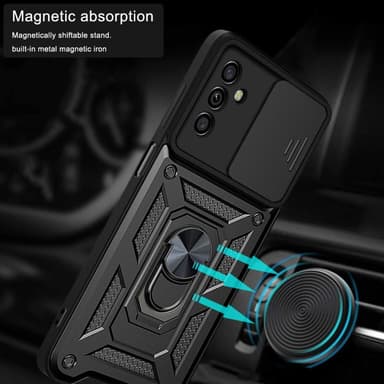 SKALO Samsung A13 5G Armor Hybrid Metallring Kameraslider - Svart