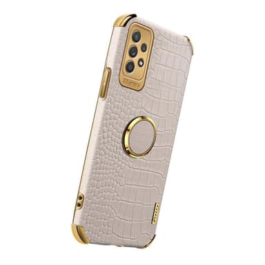 SKALO Samsung A53 5G Krokodil Guldkant Skal - Vit