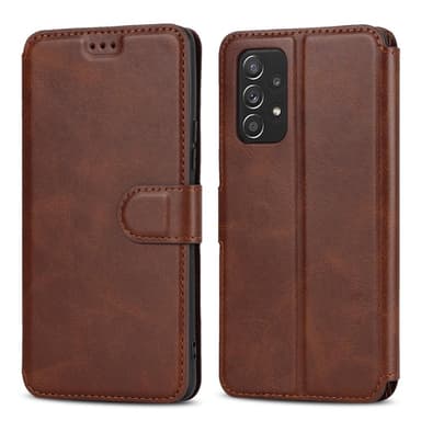 SKALO Samsung A53 5G Premium Cut Plånboksfodral - Mörkbrun