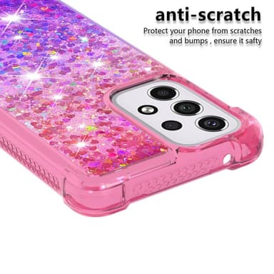 SKALO Samsung A33 5G Kvicksand Glitter Hjärtan TPU-skal - Rosa-Lila