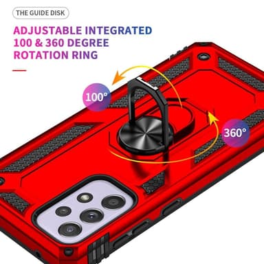 SKALO Samsung A33 5G Armor Hybrid Metallring skal - Röd