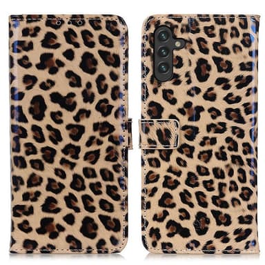 SKALO Samsung A13 5G Leopard mönstrad Plånboksfodral i PU Läder