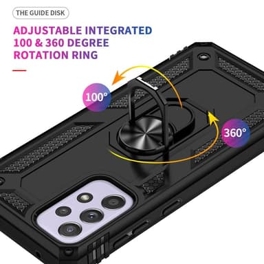 SKALO Samsung A33 5G Armor Hybrid Metallring skal - Svart