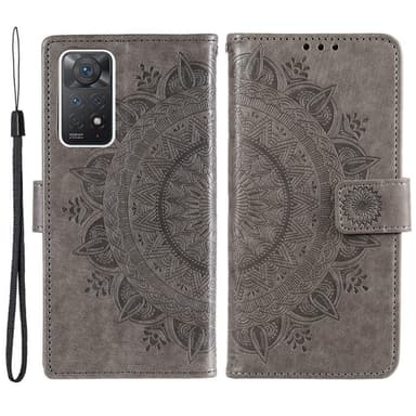 SKALO Xiaomi Redmi Note 11 Pro Mandala Plånboksfodral - Grå
