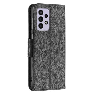 SKALO Samsung A33 5G Premium Litchi Plånbok - Svart