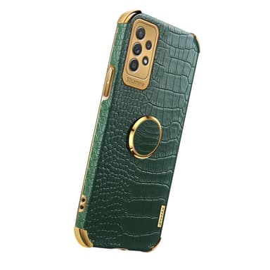 SKALO Samsung A53 5G Krokodil Guldkant Skal - Grön