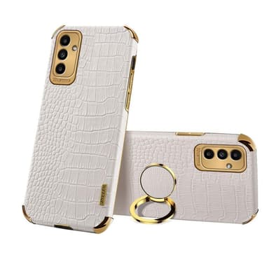 SKALO Samsung A04s 4G Krokodil Guldkant Skal - Vit
