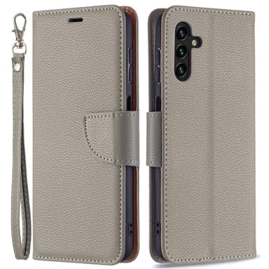 SKALO Samsung A04s 4G Premium Litchi Plånbok - Grå