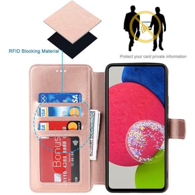 SKALO Samsung A53 5G Premium Cut Plånboksfodral - Roséguld