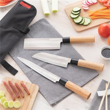 InnovaGoods Knivset med 3 japanska knivar + väska