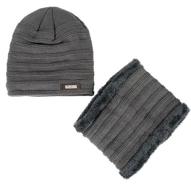 Mössa och Scarf, Grå