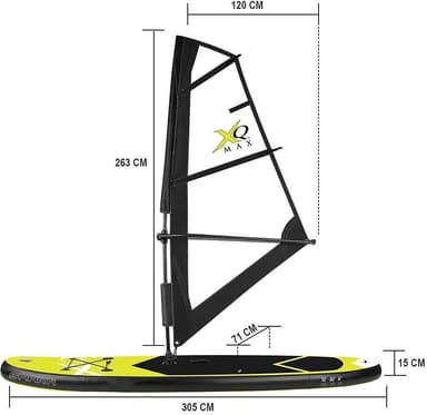 XQ Max Uppblåsbar WindSUP komplett Vindsurfingpaket 305 cm, Lime