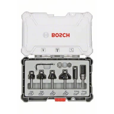 Bosch Trim&Edging fräs set, 6-delars, 6 mm skaft. Bosch