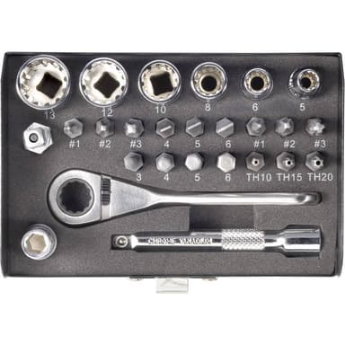 TOOLCRAFT Hylsnyckelsats metrisk 1/4 23 delar 820928