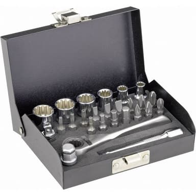 TOOLCRAFT Hylsnyckelsats metrisk 1/4 23 delar 820928
