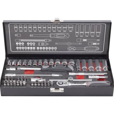 TOOLCRAFT Hylsnyckelsats metrisk 1/4 45 delar 826386