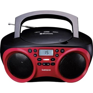 Lenco SCD-501 CD-radio FM AUX, Bluetooth, CD, USB Röd,