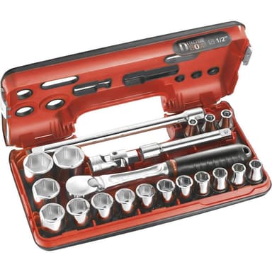 Facom Hylsnyckelsats metrisk 1/2 21 delar SL.DBOX112PB