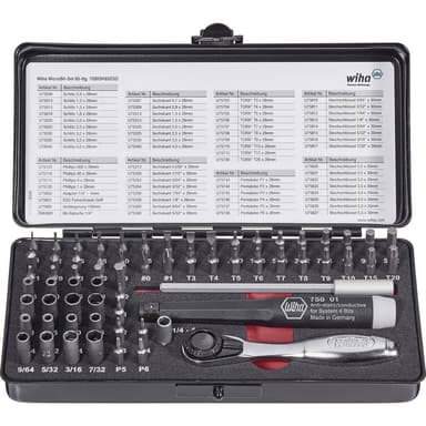 Wiha 7000SK65ESD 39971 Bit-Set 65 delar Spår,