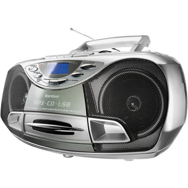 Karcher RR 510(N) CD-radio FM CD, Kassett, USB Silver