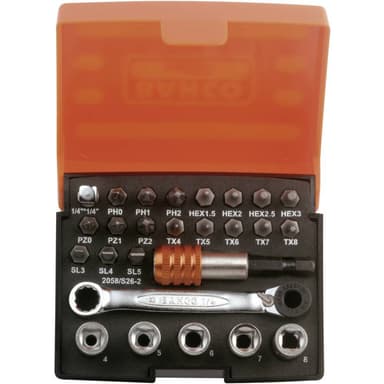 Bahco Hylsnyckelsats 26 delar 2058/S26-2