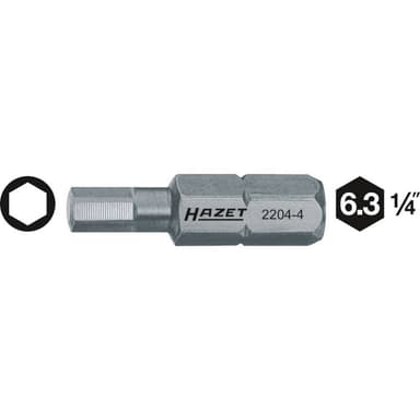 2204-6 Hazet Sexkants-Bit 6 mm Specialstål C 6.3 1 st