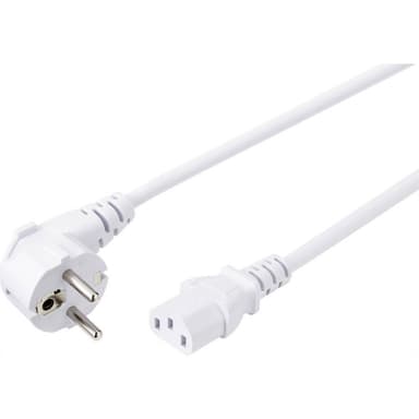Sygonix SY-5043440 IEC Anslutningskabel Vit 2.00 m