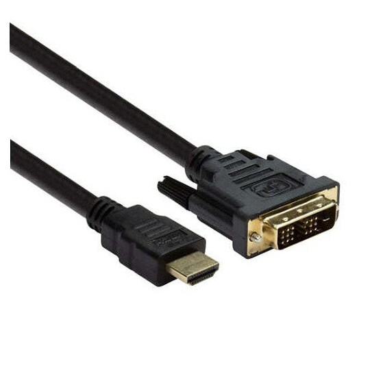 NÖRDIC 2m kabel HDMI High Speed till DVI-D Single Link 18+1 upplösning 1920x1200 60Hz 5,1Gbps Ren koppar 99,99%