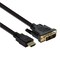 NÖRDIC 2m kabel HDMI High Speed till DVI-D Single Link 18+1 upplösning 1920x1200 60Hz 5,1Gbps Ren koppar 99,99%
