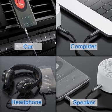 NÖRDIC Audiokabel 4polig 3,5mm hane till hane 1,5m silver AUX kabel TRRS mikrofonkabel