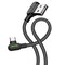 Mcdodo CA-5282 Vinklad USB C till vinklad USB A kabel för synkning och snabb laddning med LED svart 1,8m