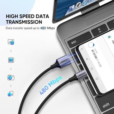 UGREEN USB C ha till USB A ha snabbladdning 3A 480Mbps 2m