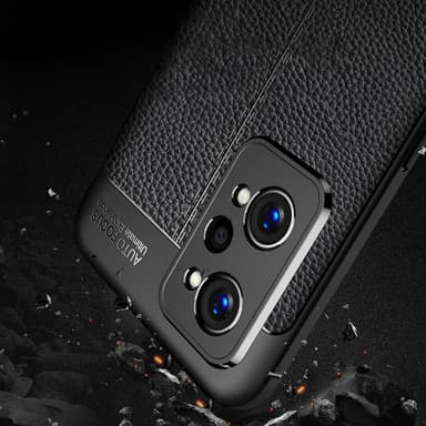 Realme GT Neo2 TPU skal Litchi Texture - Svart