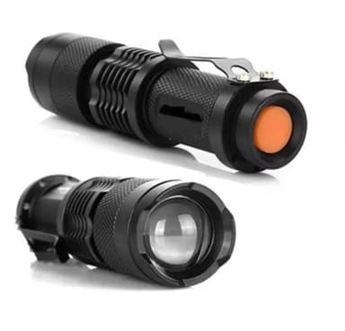 UV-ficklampa 365NM med justerbart fokus Svart