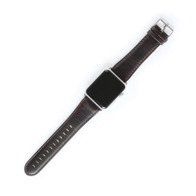 Klockarmband i Läderimitation till Apple Watch, 42mm, Mörkbrun