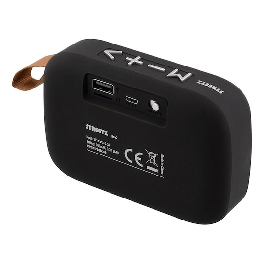 STREETZ Portable Bluetooth speaker, USB/TF/AUX/FM/handsfree, black