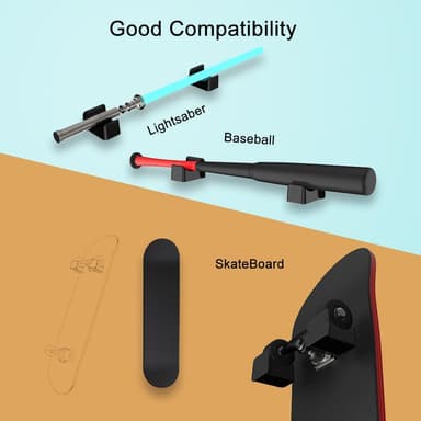 Väggfästen för skateboard Svart