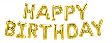 Ballonger Happy Birthday, 40cm, Guld