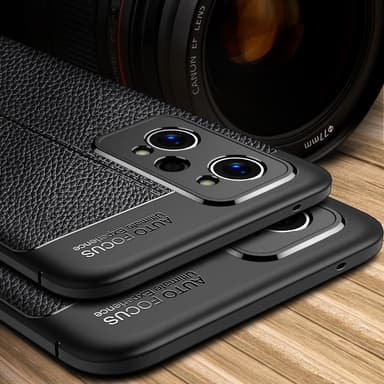 Realme GT Neo2 TPU skal Litchi Texture - Svart