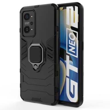 Realme GT Neo 2 Hybrid skal med Finger Ring - Svart