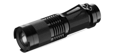 UV-ficklampa 365NM med justerbart fokus Svart