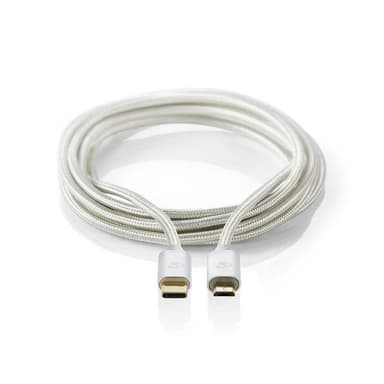 Nedis USB 2.0-kabel | Typ-C, hane - Micro B-hane | 3.0 m | Aluminium