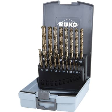 RUKO 215214RO HSSE-Co 5 Metall-spiralborrset 19 delar