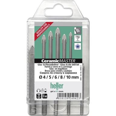 Glas- och kakelborr-set 5 delar Heller QuickBit®