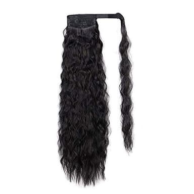 Wavy ponytail extensions hästsvans löshår Svart