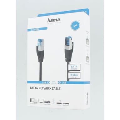 Nätverkskabel CAT6a S/FTP 5.0m Svart