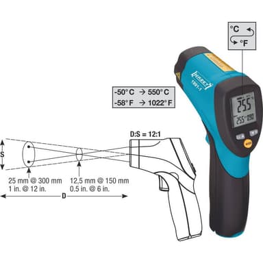 Hazet 1991-1 IR-termometer Optik 12:1 -50 - +550 °C